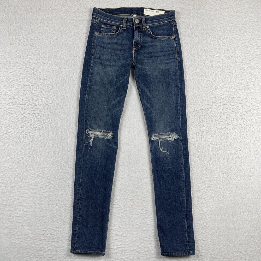 Rag & Bone Jeans Womens 26 Blue Denim Dre Rove Mid Rise Slim Boyfriend Fit Pants